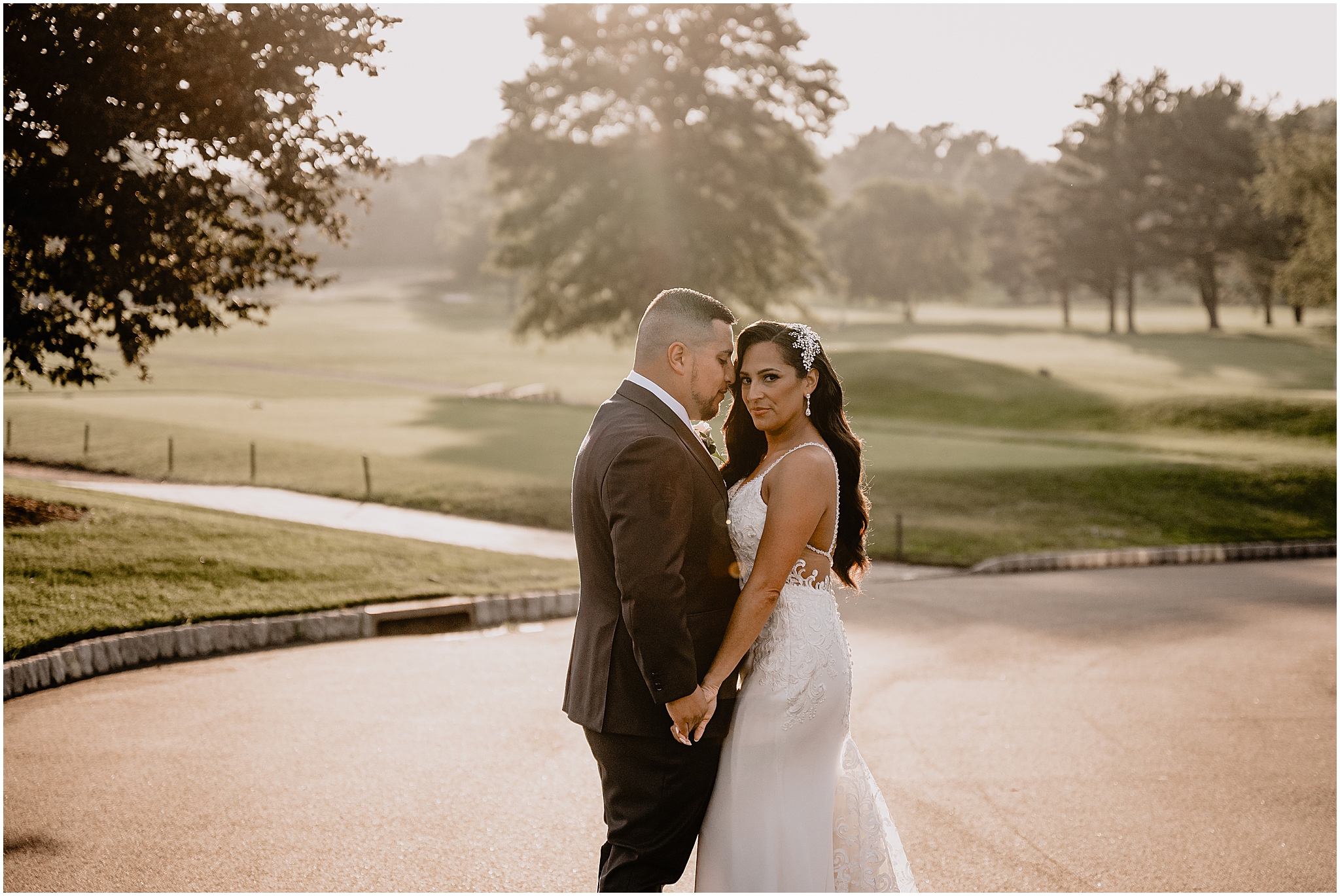 Bride and groom portrait at their Wedding at the Tilling House in Eatontown, NJ