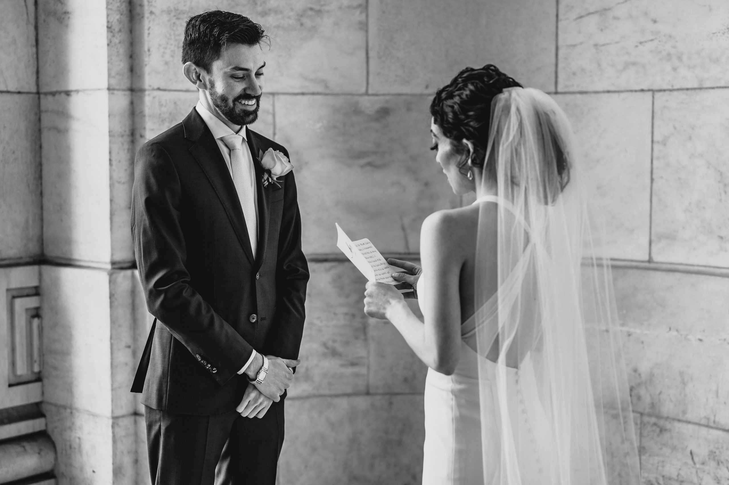 Couple at their New York Public Library Engagements and Weddings
