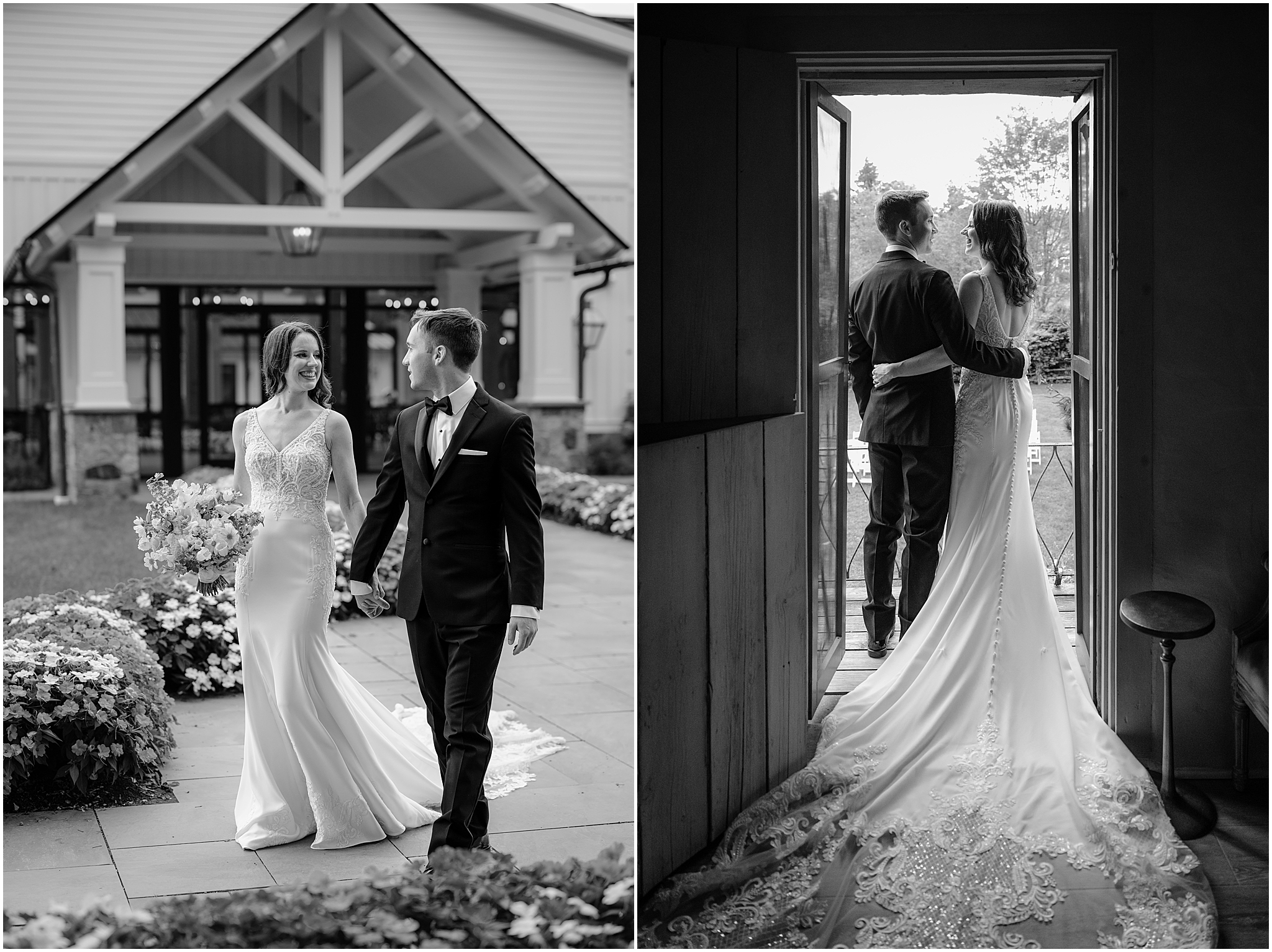 Couple’s portraits during their Summer Crossed Keys Estate wedding