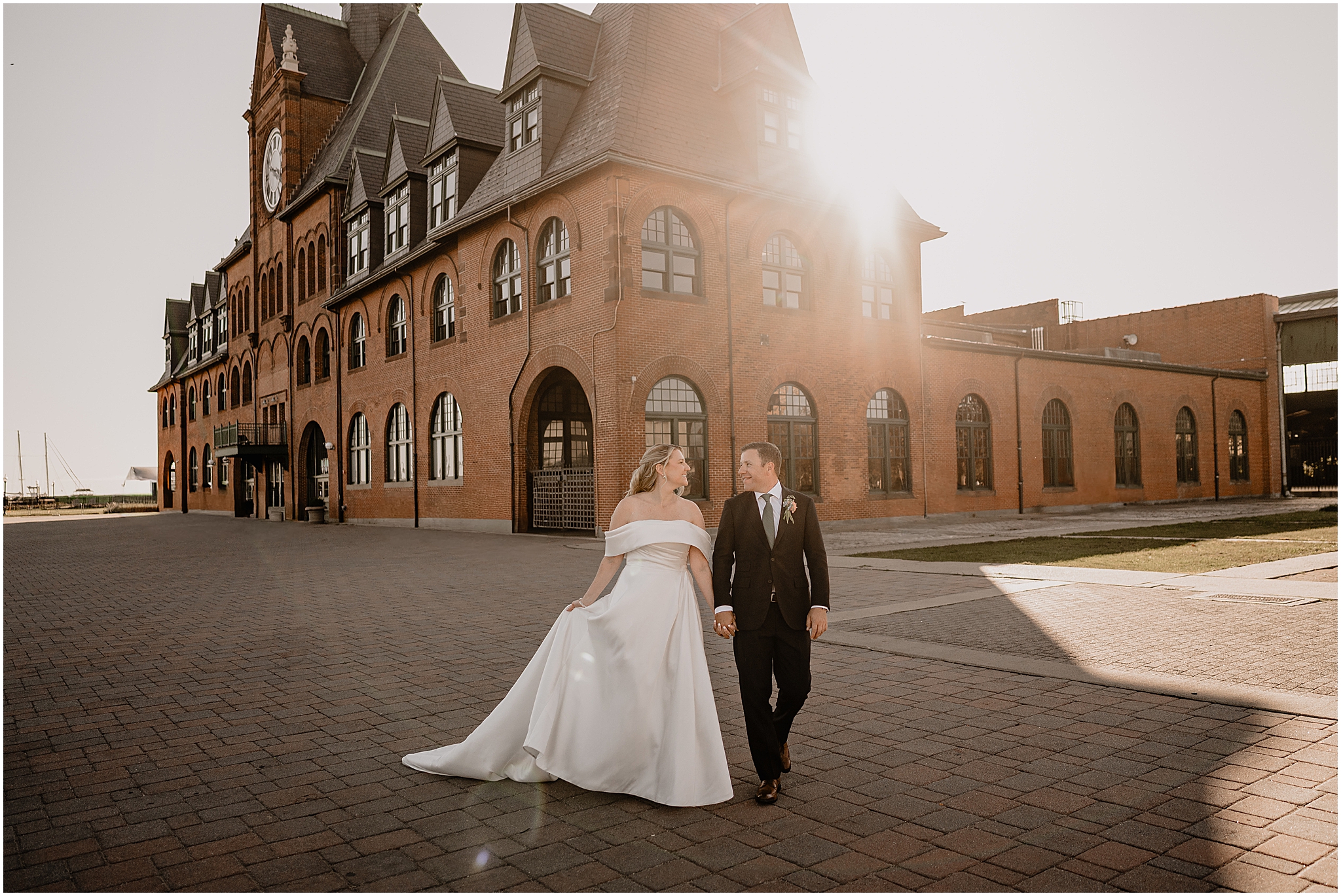 Couple’s stunning portraits at their Colorful Fall Wedding at Liberty House, capturing love and joy against the beautiful backdrop.