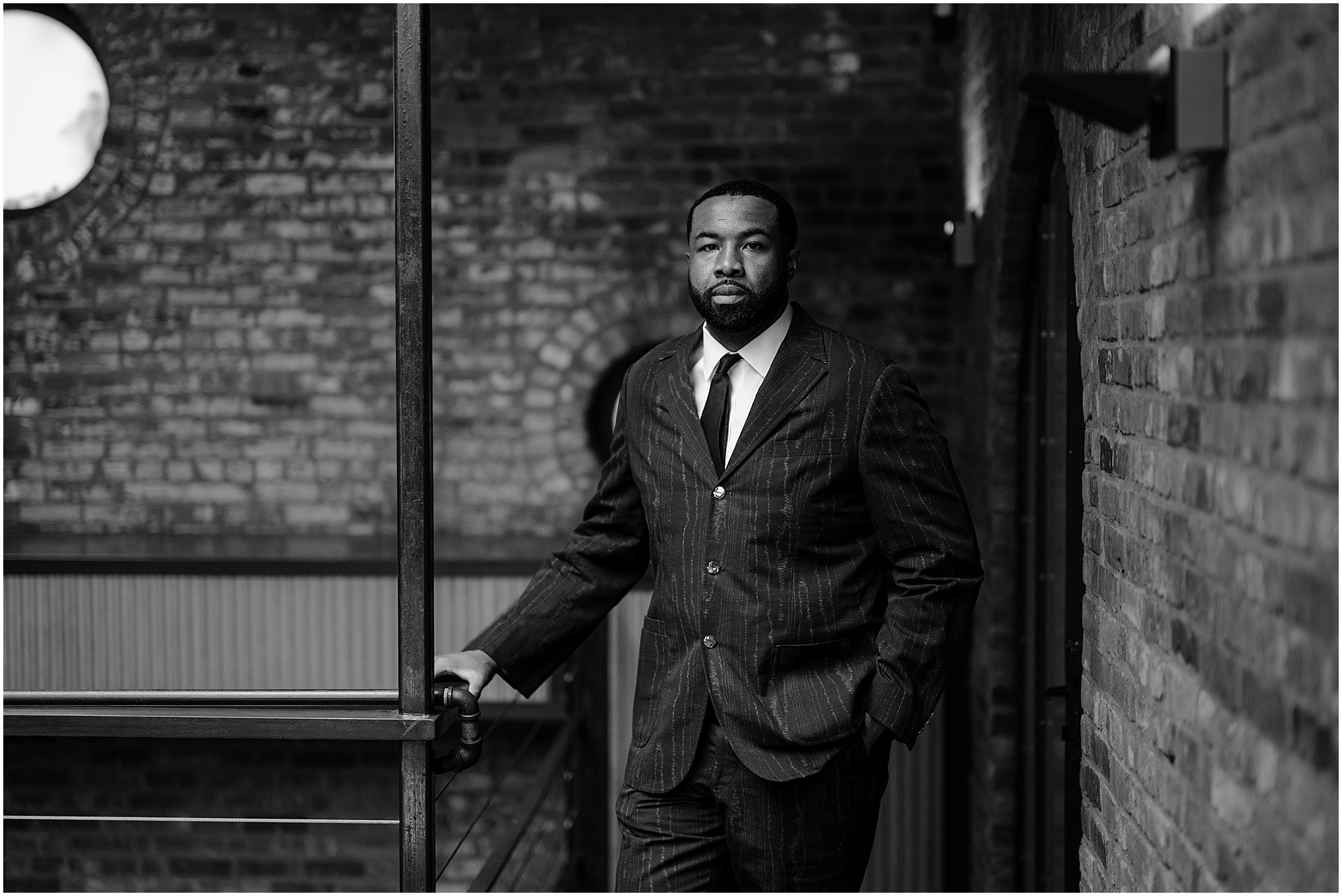 Groom's portrait before his Intimate Fall Wedding at The Foundry LIC, captured in a timeless and elegant moment.