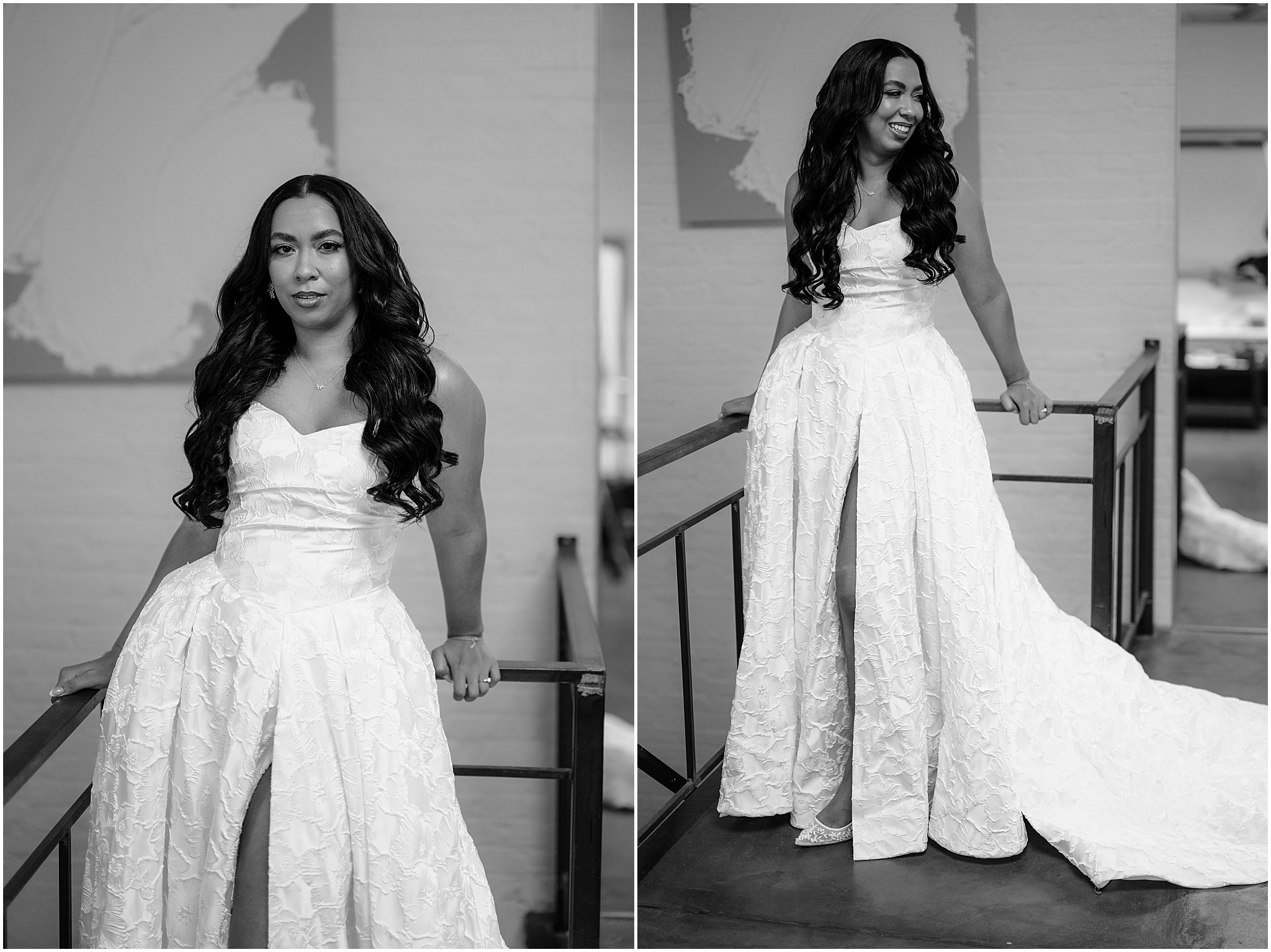 Bride's elegant portrait before her Intimate Fall Wedding at The Foundry LIC, showcasing timeless beauty.