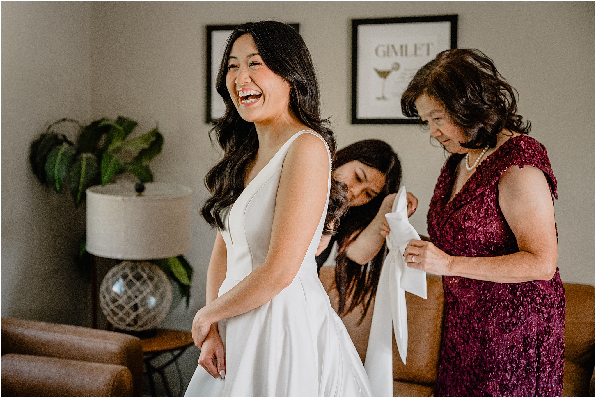 Bride getting ready for her fall wedding at Perona Farms Reserve.