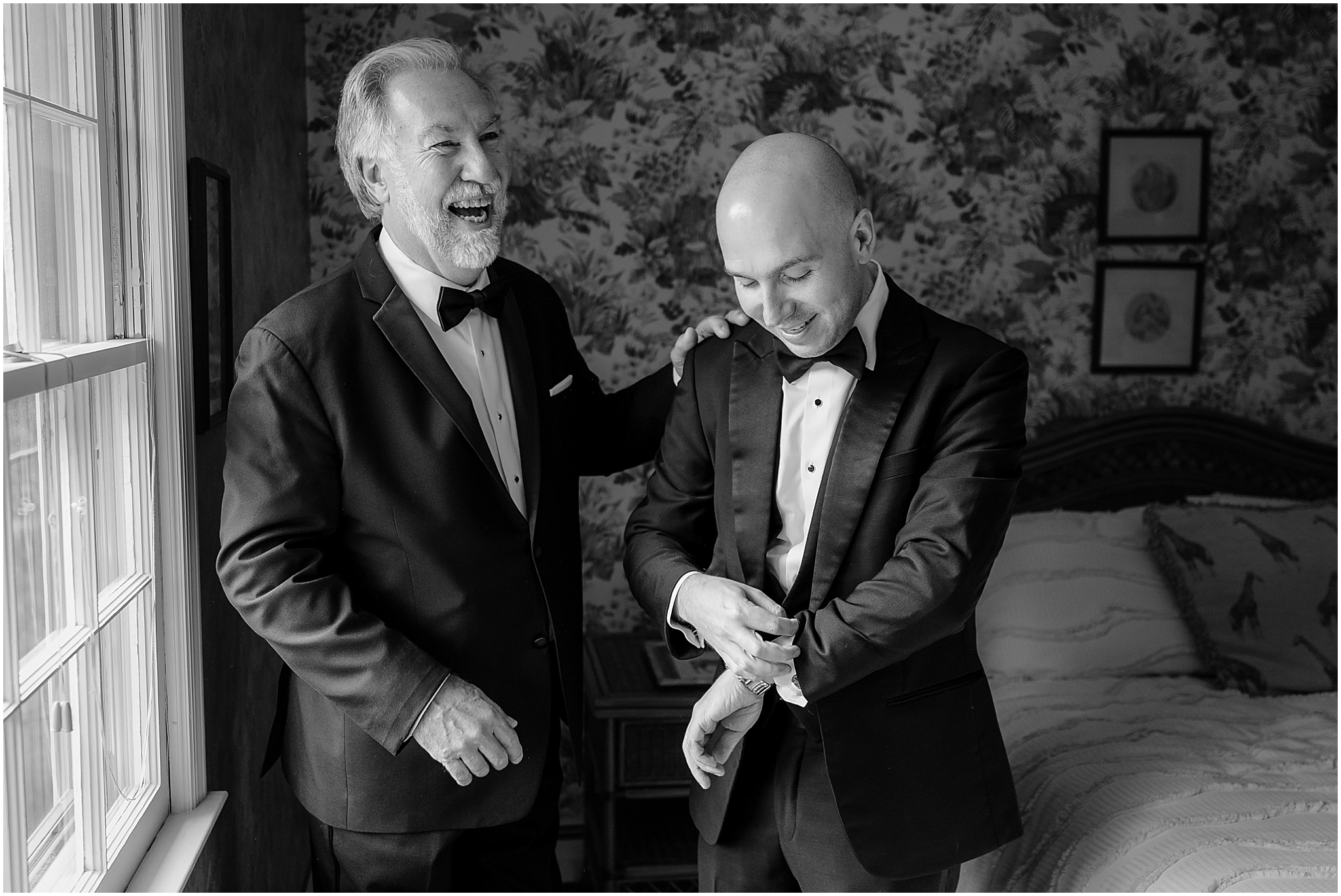 Groom getting ready before his Westmount Country Club wedding.