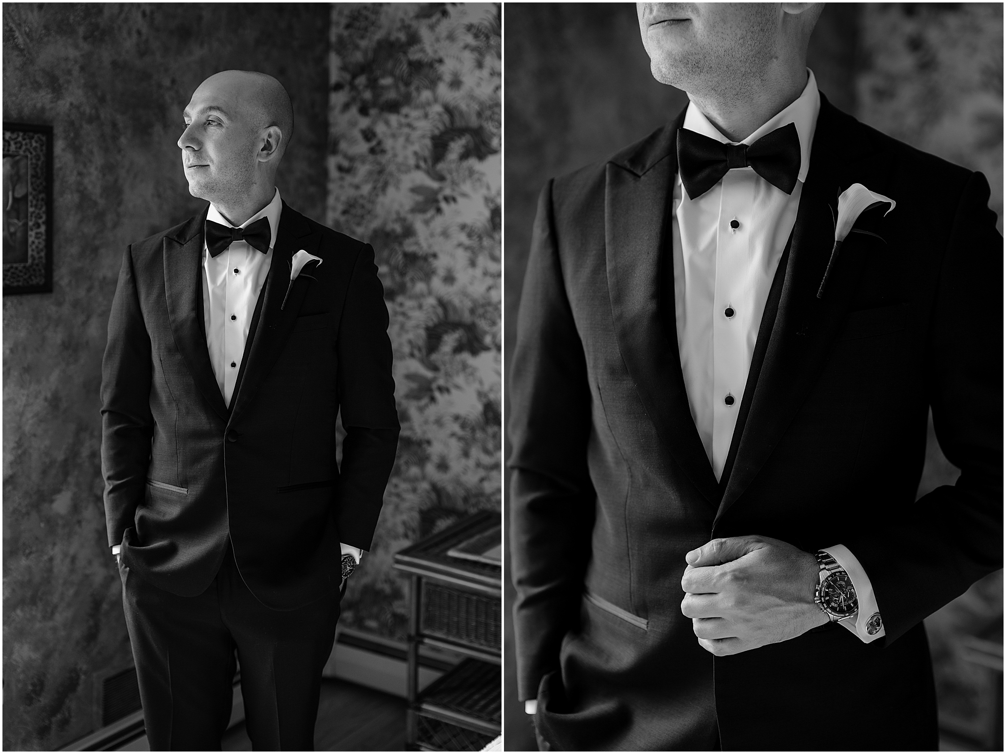 Groom's portraits before his Westmount Country Club wedding