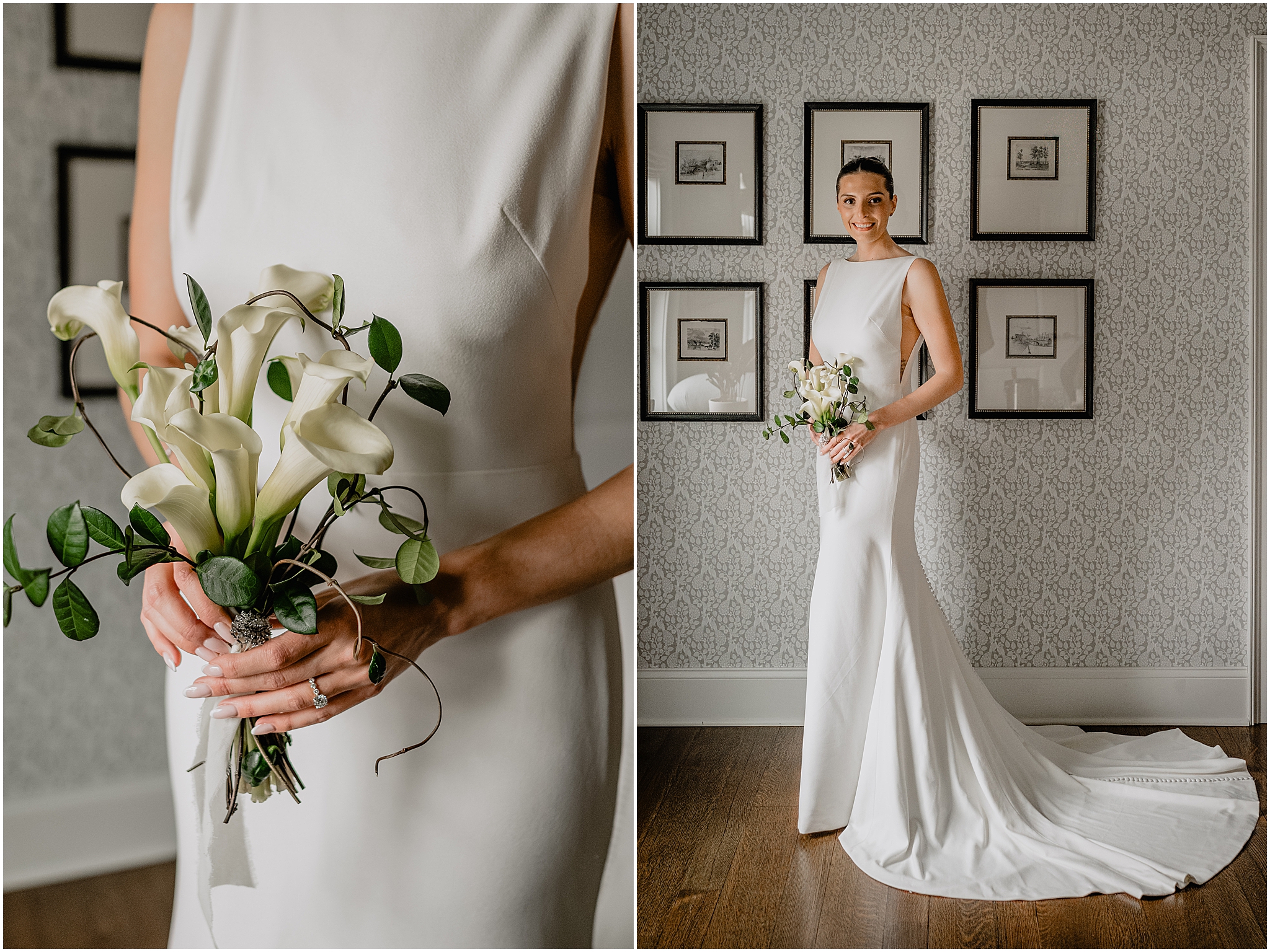 Stunning Bride before their winter wedding at Crossed Keys Estate.