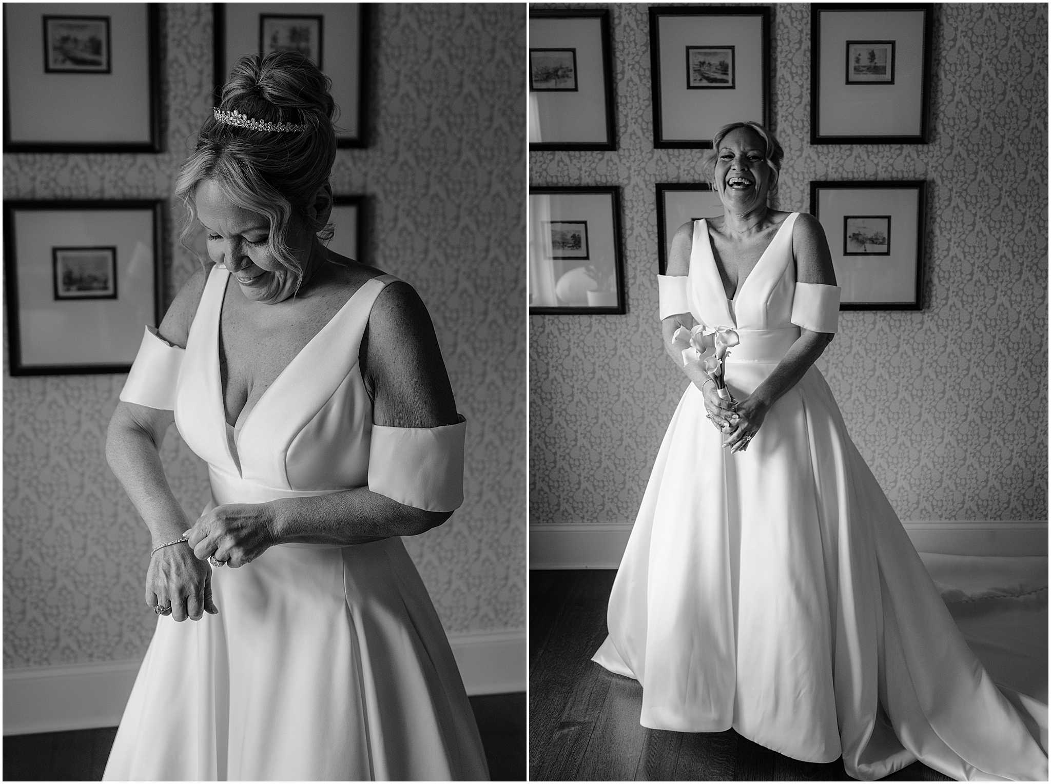 Beautiful Bride before their winter wedding at Crossed Keys Estate.