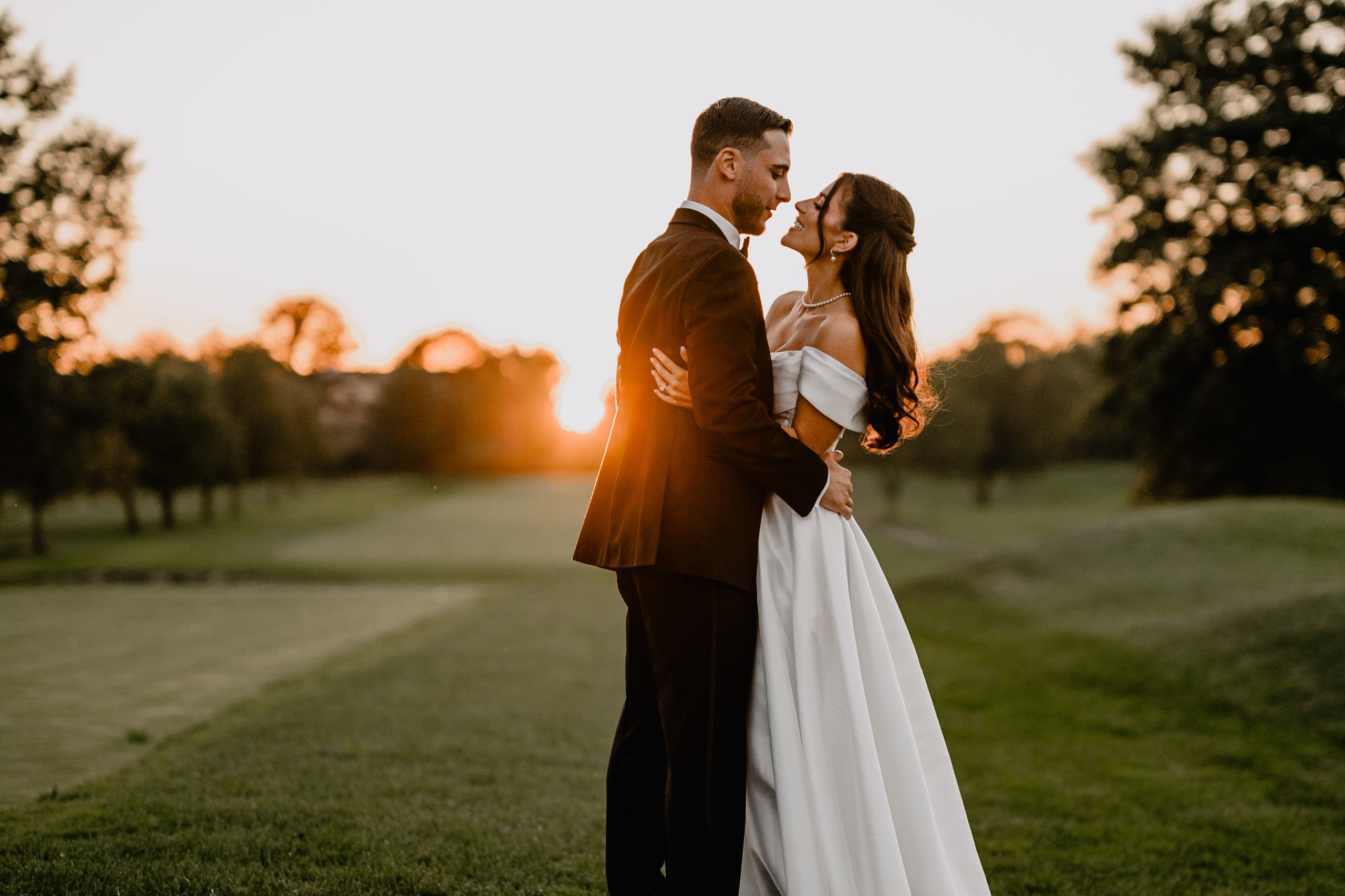 Couple on sunset in one of the weddings at The Tilling House.