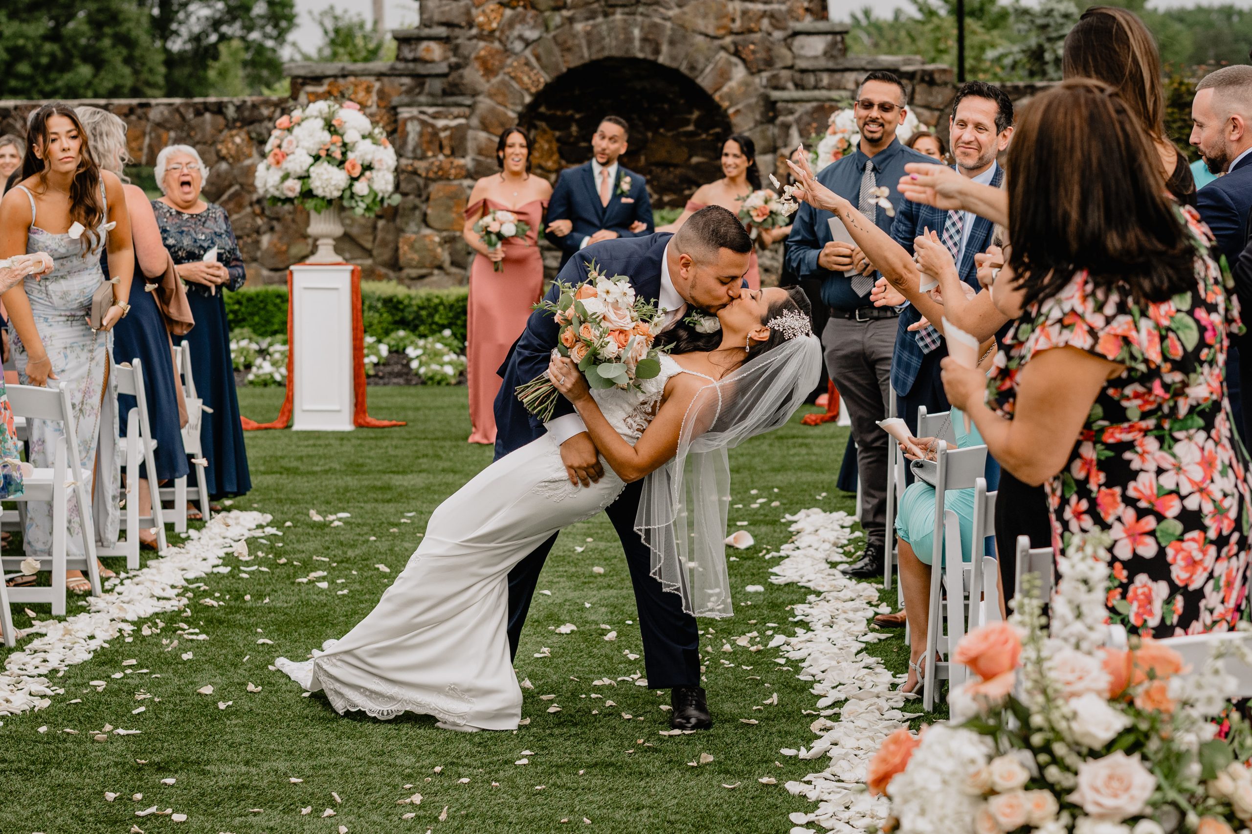 Couple kissed on their ceremony on one of the weddings at The Tilling House.
