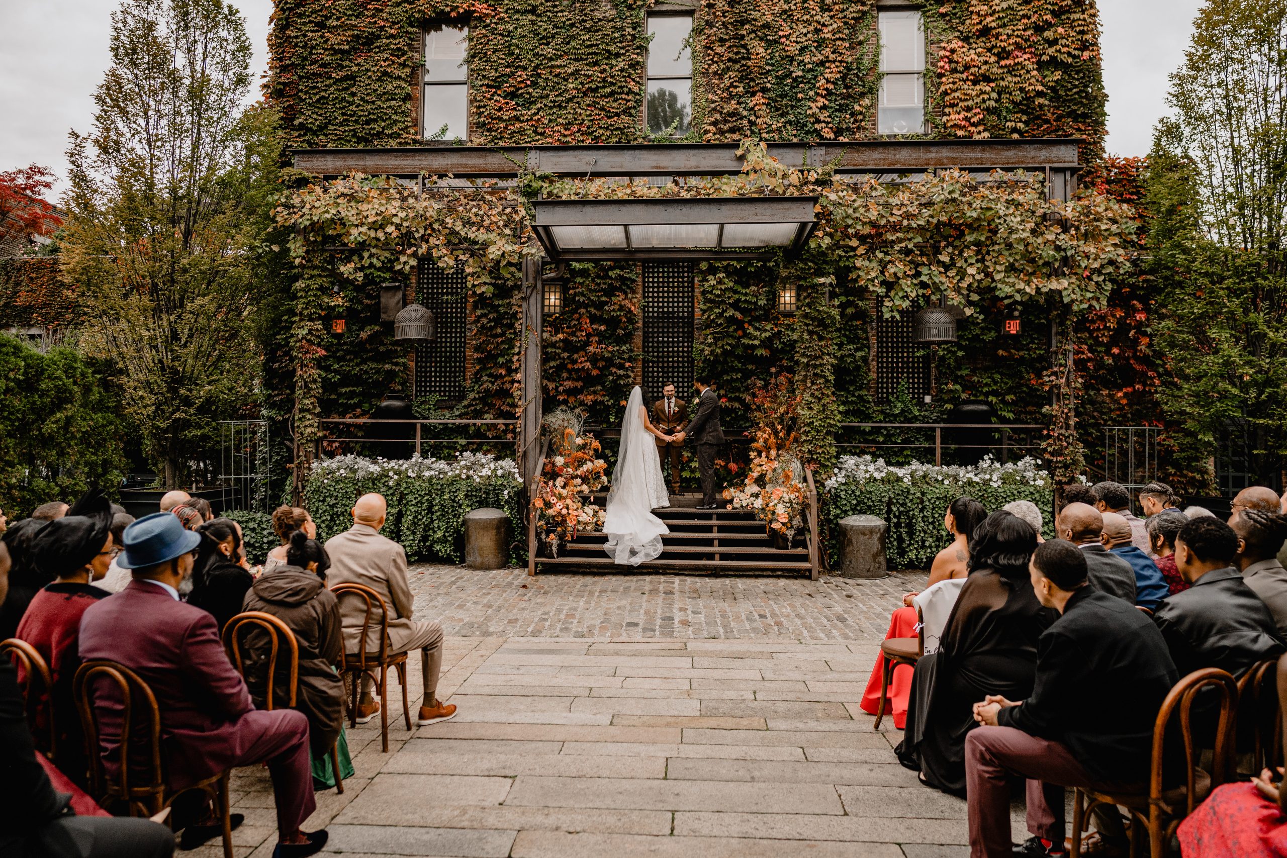 Outdoor wedding ceremony if Getting Married at The Foundry.