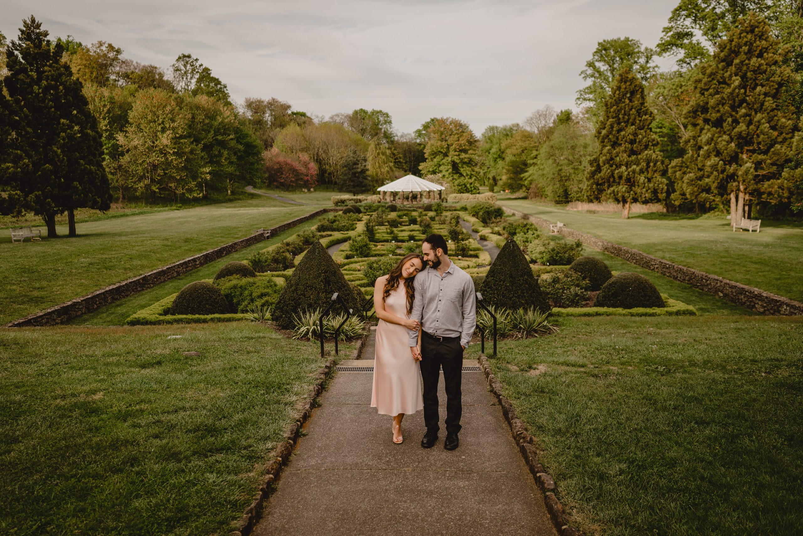 Couple in their Deep Cut Gardens and Sandy Hook engagement session.