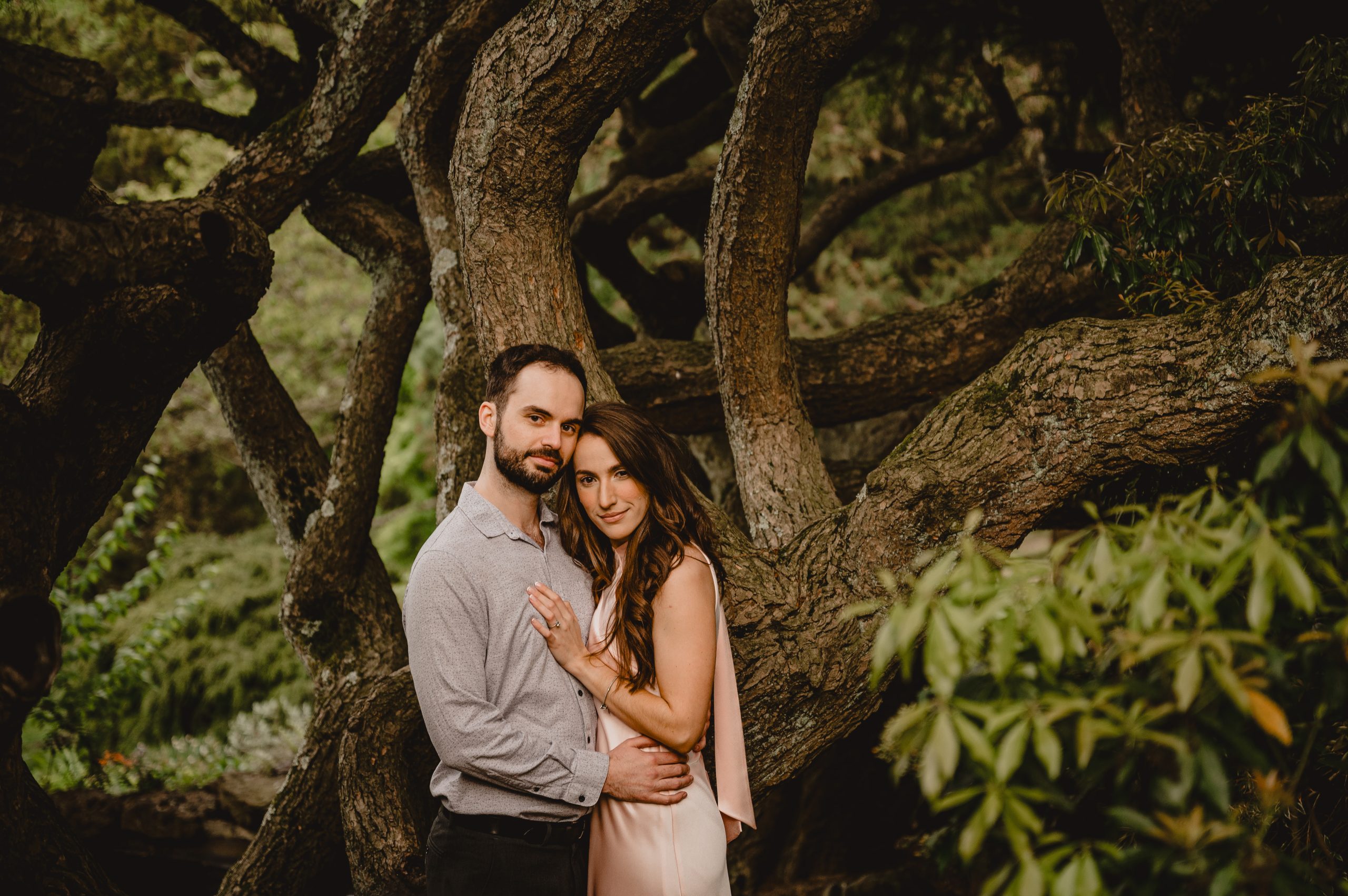 Couple in their Deep Cut Gardens and Sandy Hook engagement session.