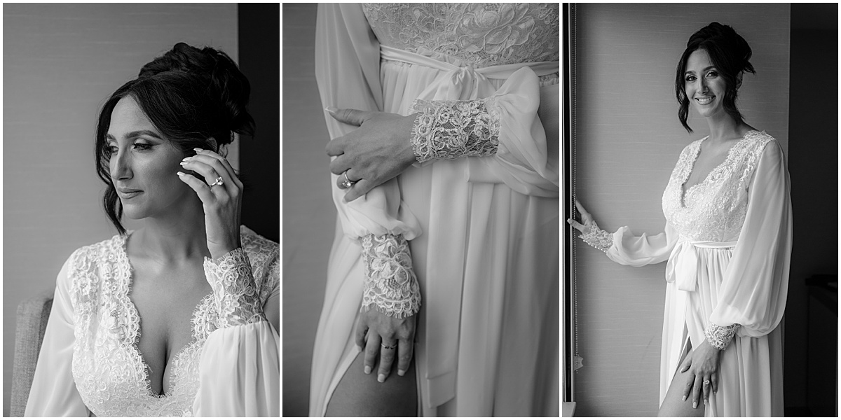 Bride's beautiful portraits before her winter Hamilton Manor wedding.