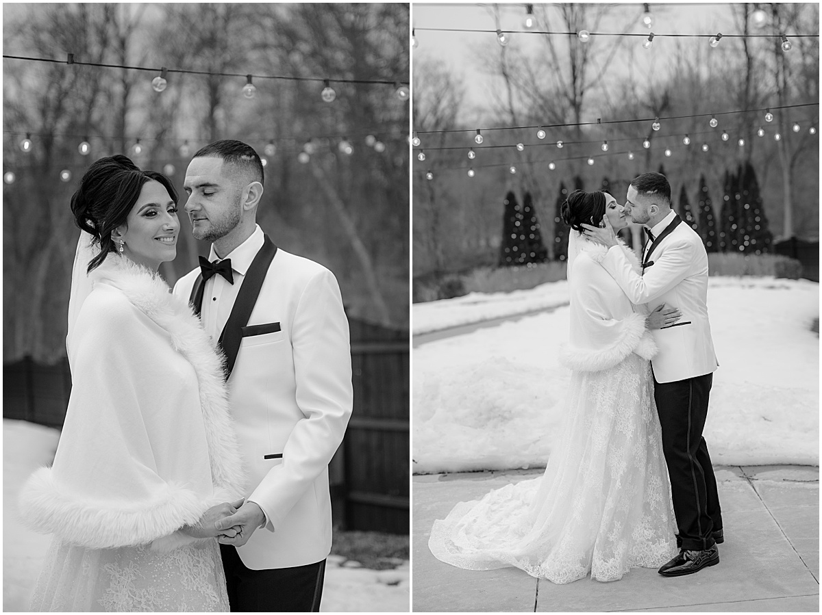 Couple during their winter Hamilton Manor wedding.
