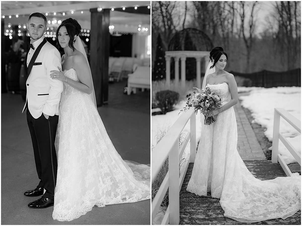 Couple during their winter Hamilton Manor wedding.