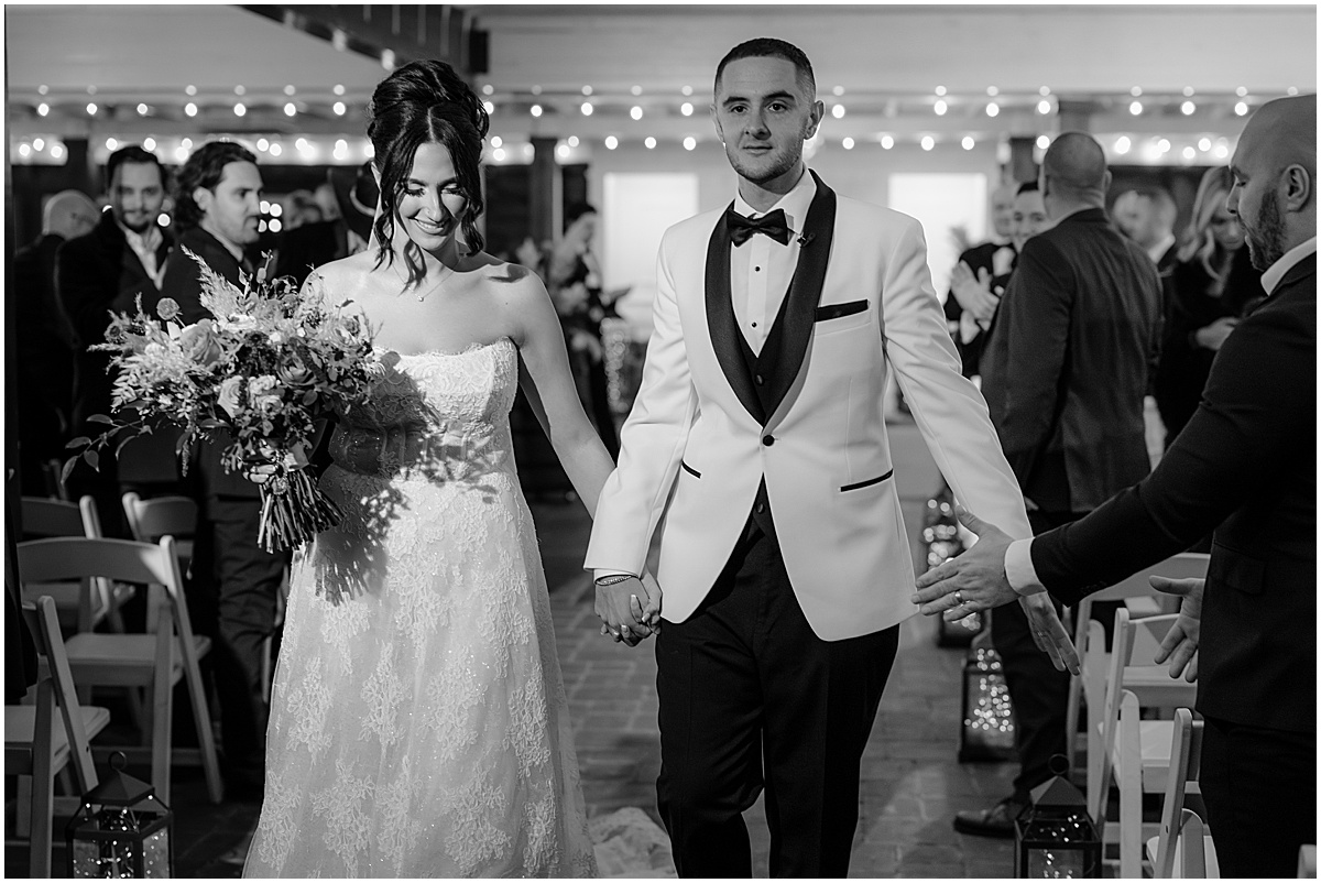 Couple during their winter Hamilton Manor wedding.