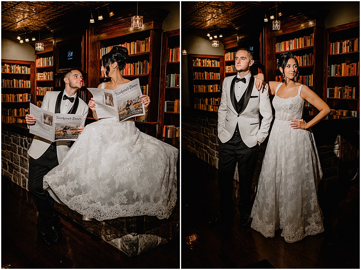 Couple during their winter Hamilton Manor wedding.