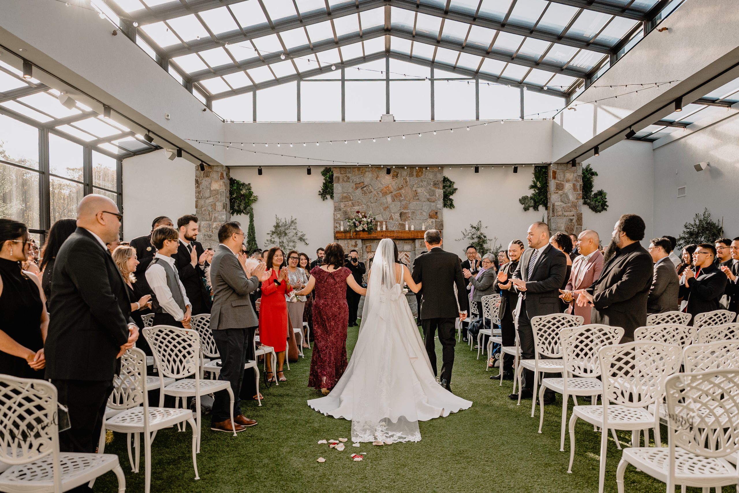 Couple at The Reserve at Perona Farms Wedding ceremony.